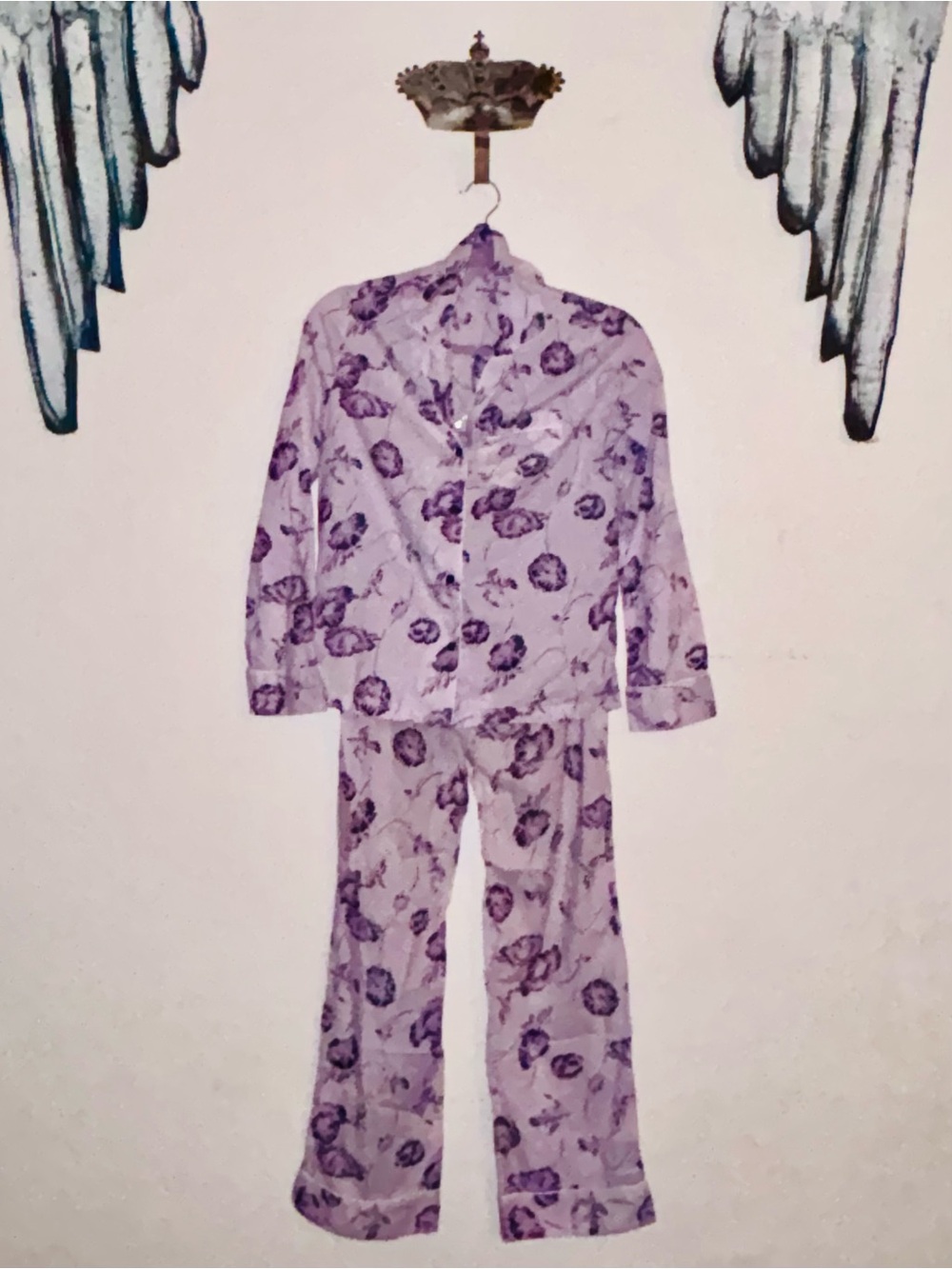 Victoria’s Secret Women’s Lavender Floral Pajamas Set 100% Cotton sz XS